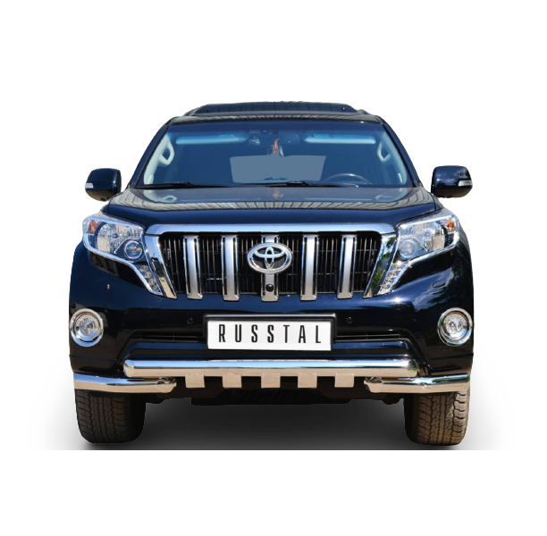 фото Защита переднего бампера d76 (дуга) d76 (секции)+клыки для toyota lc prado 150 2014-2017 russtal