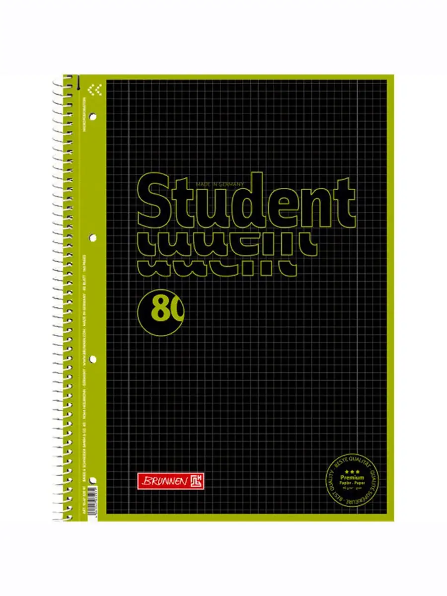 

Тетрадь Brunnen Student Premium Black Neon в клетку А4