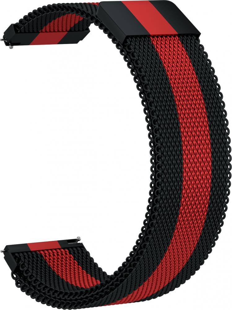 

Ремешок металлический GSMIN Milanese Loop 20 для Amazfit GTS 2e (Черно-красный), Ремешок металлический GSMIN Milanese Loop 20 для Amazfit GTS 2e