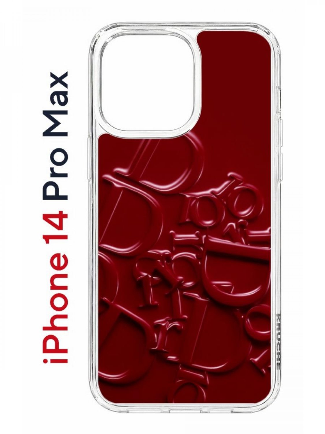 Чехол на iPhone 14 Pro Max с принтом Kruche Print Dior, бампер с защитой камеры