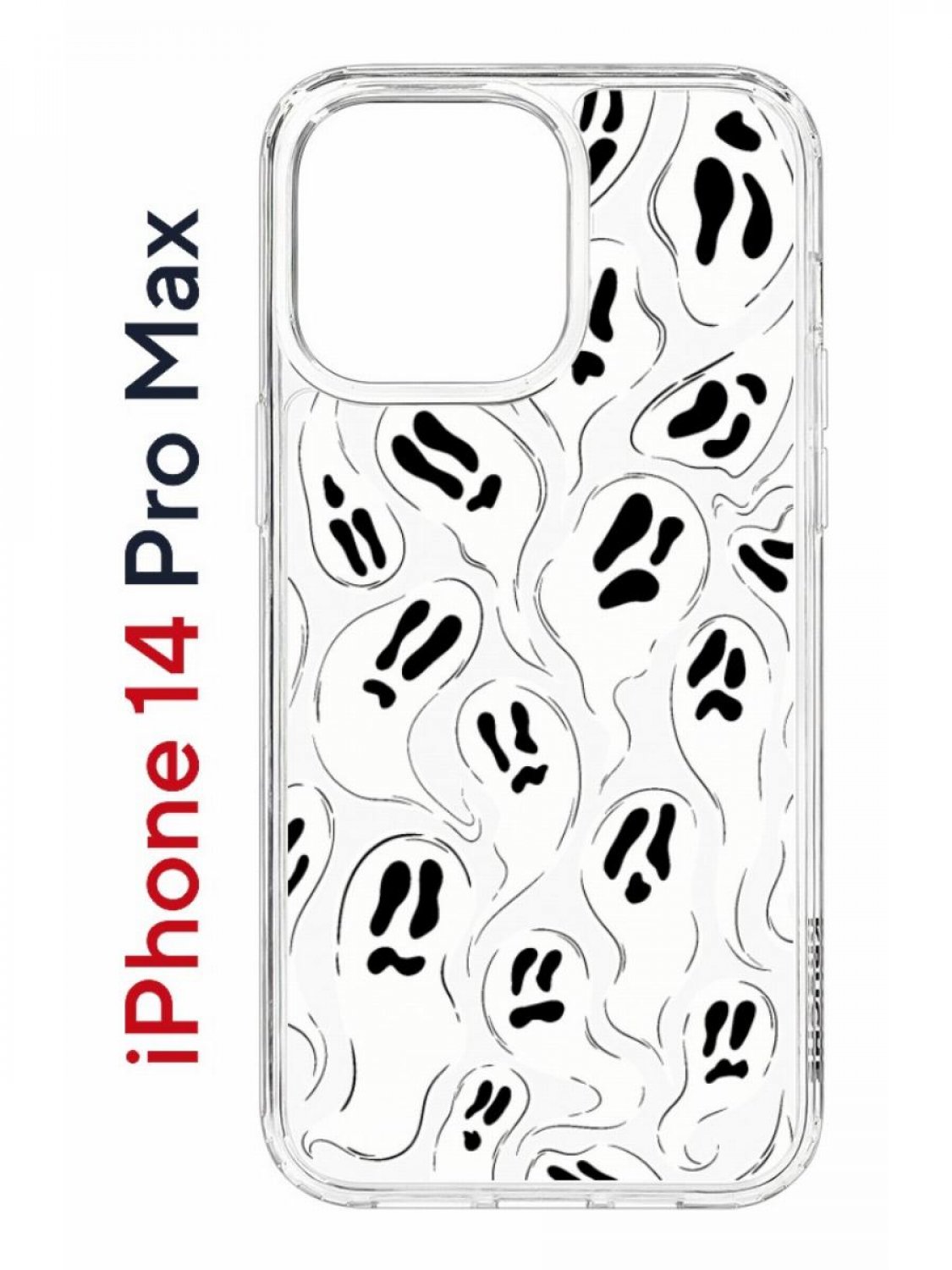 Чехол на iPhone 14 Pro Max с принтом Kruche Print Призраки, бампер с защитой камеры