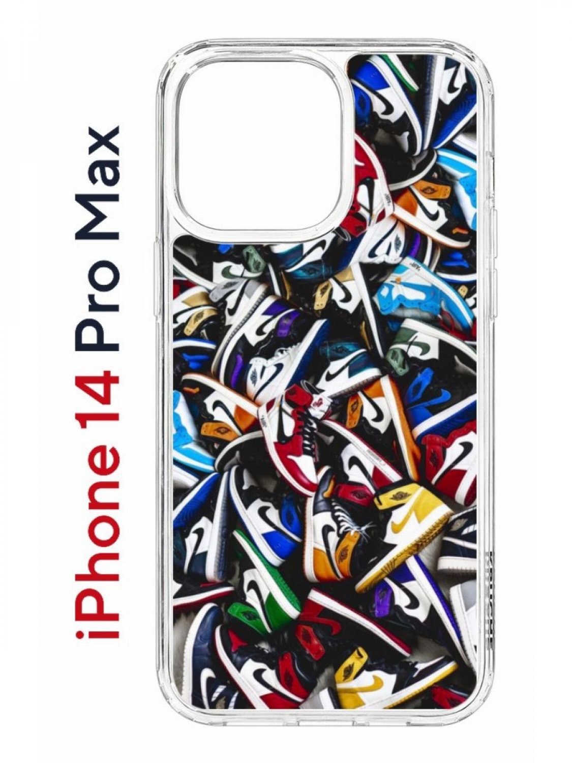 Чехол на iPhone 14 Pro Max Kruche Print Кроссовки Nike Air, бампер с защитой камеры