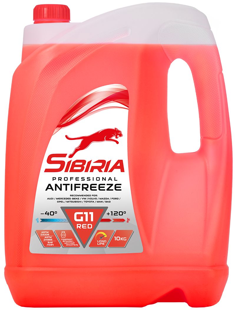 фото Антифриз sibiria antifreeze -40 красный 10кг 800887