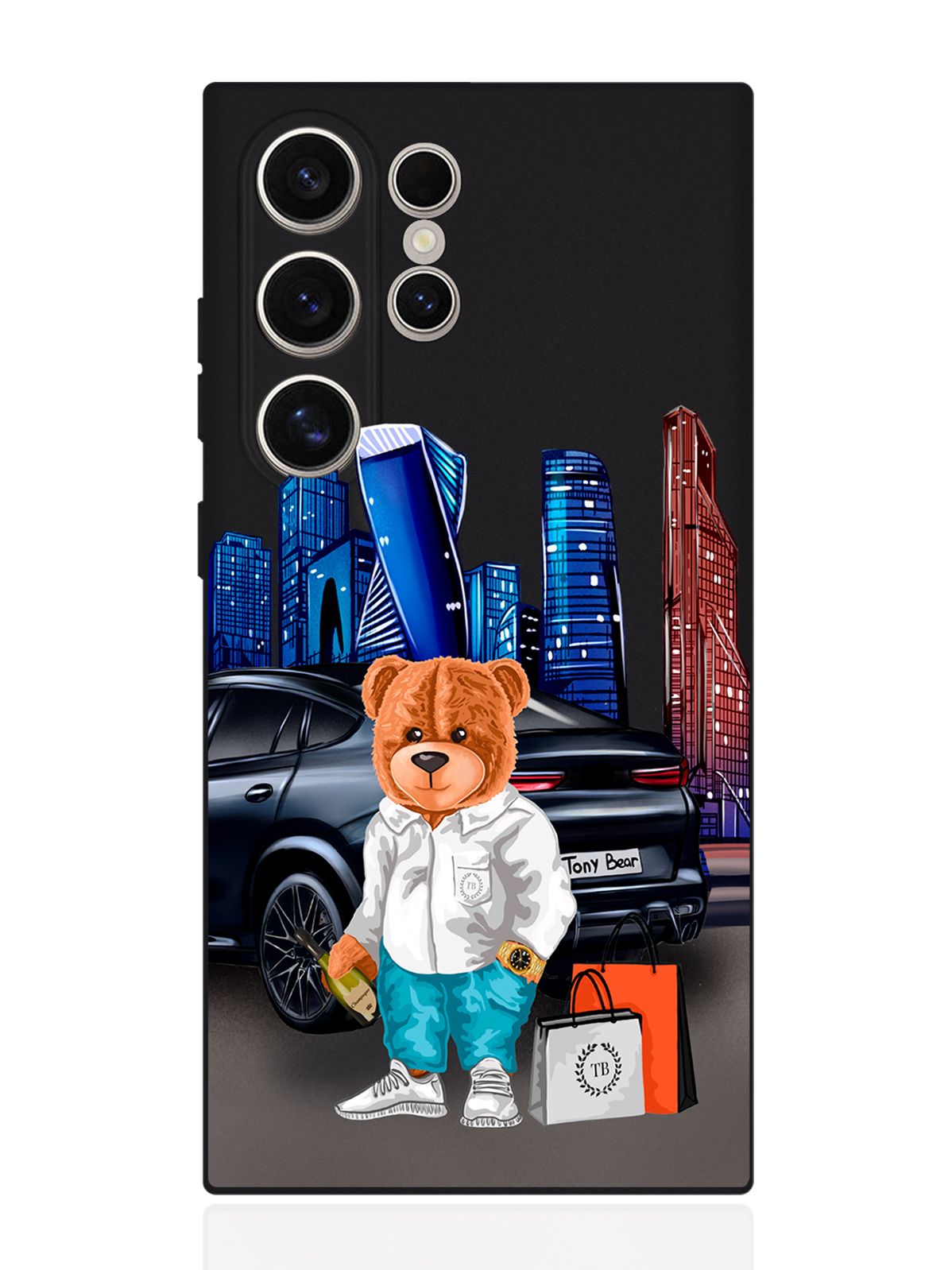 

Чехол для смартфона Samsung S24 Ultra черный силиконовый Tony Moscow city, Черный;синий;коричневый, Samsung