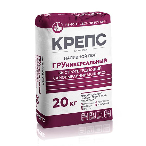 

Ровнитель быстротвердеющий Крепс "ГРУниверсальный" 20кг *1/56