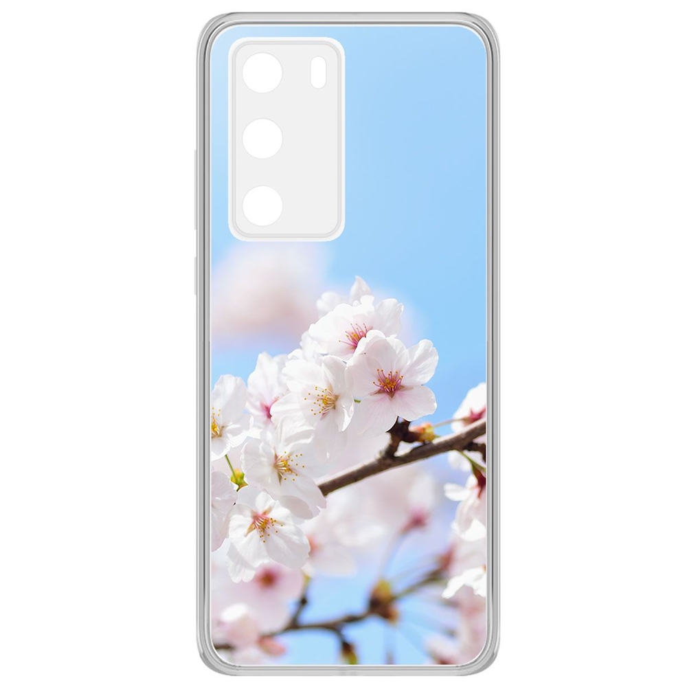 

Чехол-накладка Krutoff Clear Case Цветение для Huawei P40