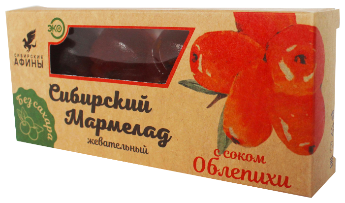 

Мармелад Сибирские Афины на фруктозе облепиха, 100гр