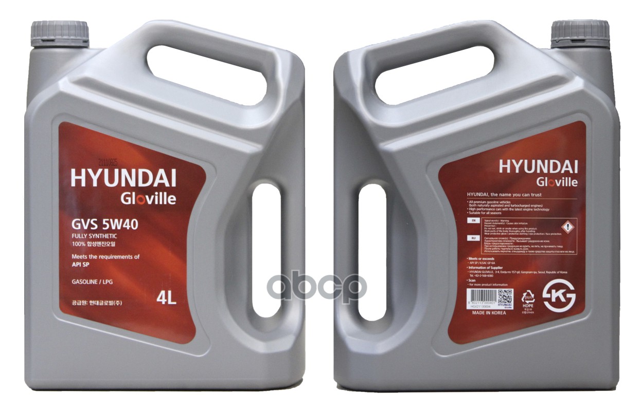 

HYUNDAI GLOVILLE 22120004 Масло моторное 5W40 HYUNDAI GLOVILLE л синтетика GV 1шт