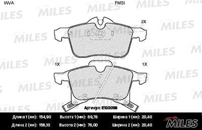 

Тормозные колодки Miles E100058