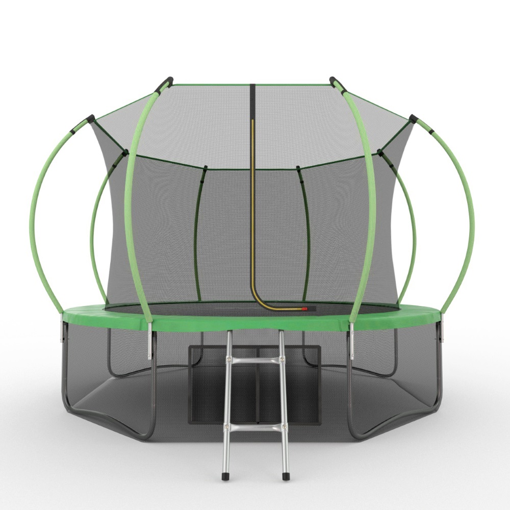 Батут EVO JUMP Internal 12ft Green, Lower net с внутр. сеткой и лестн., 12ft, нижняя сеть Internal 12ft (Green) + Lower net