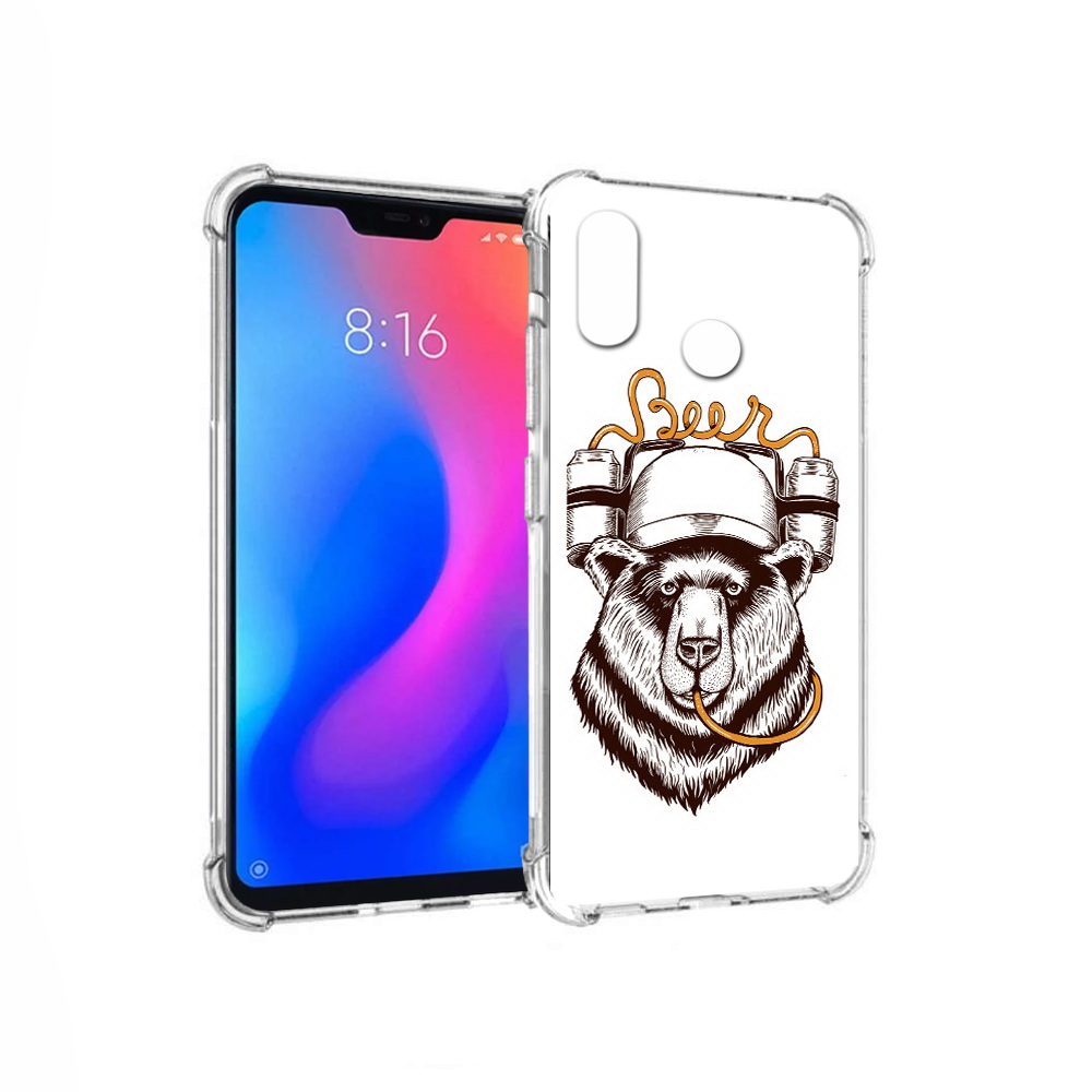 

Чехол MyPads Tocco для Xiaomi Redmi 6 Pro пивной медведь (PT113887.306.538), Прозрачный, Tocco