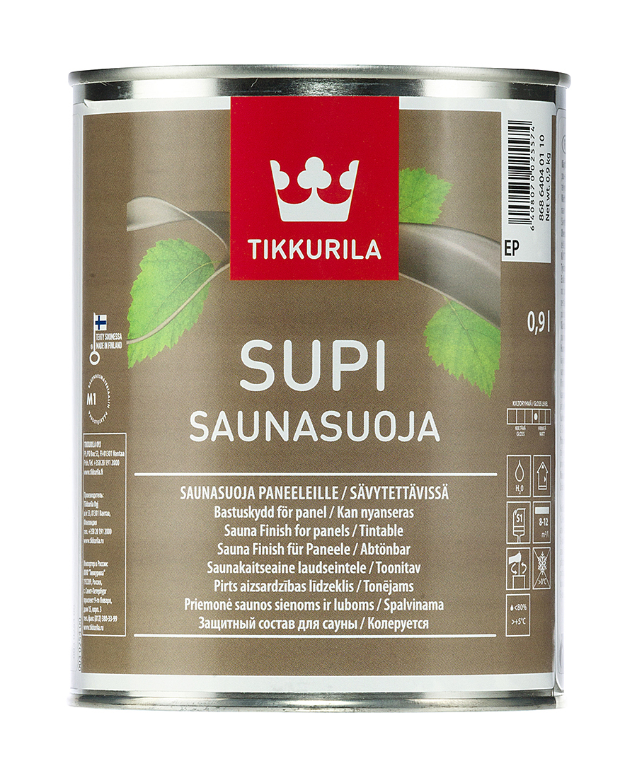 Защитный состав Tikkurila Supi Saunasuoja для сауны колеруемый 0,9 л