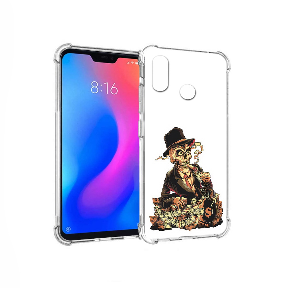 

Чехол MyPads Tocco для Xiaomi Redmi 6 Pro нарисованный череп с сигаретой, Прозрачный, Tocco