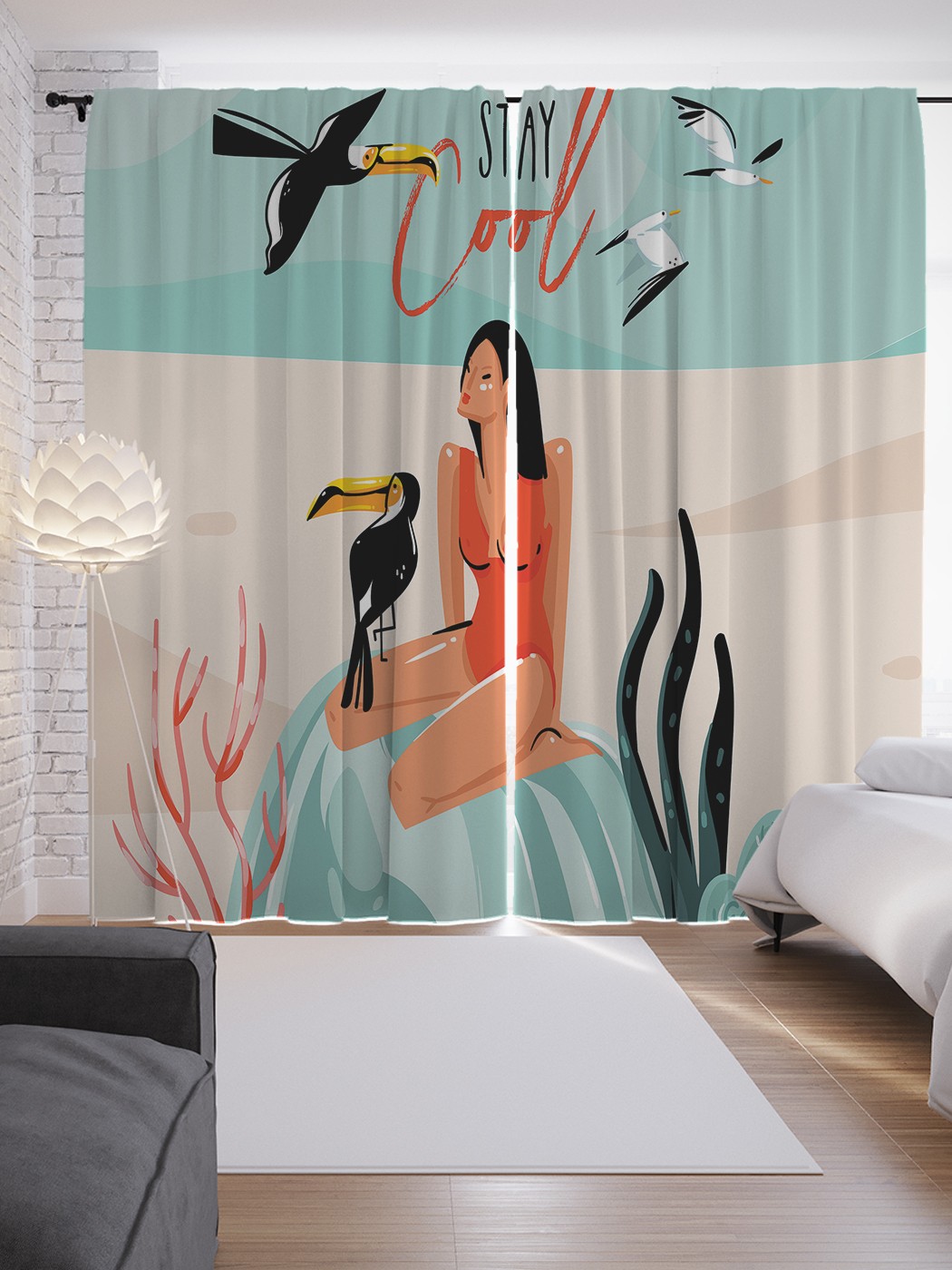 

Шторы JoyArty с фотопечатью "Крутая девушка" из сатена, 290х265 см, Крутая девушка