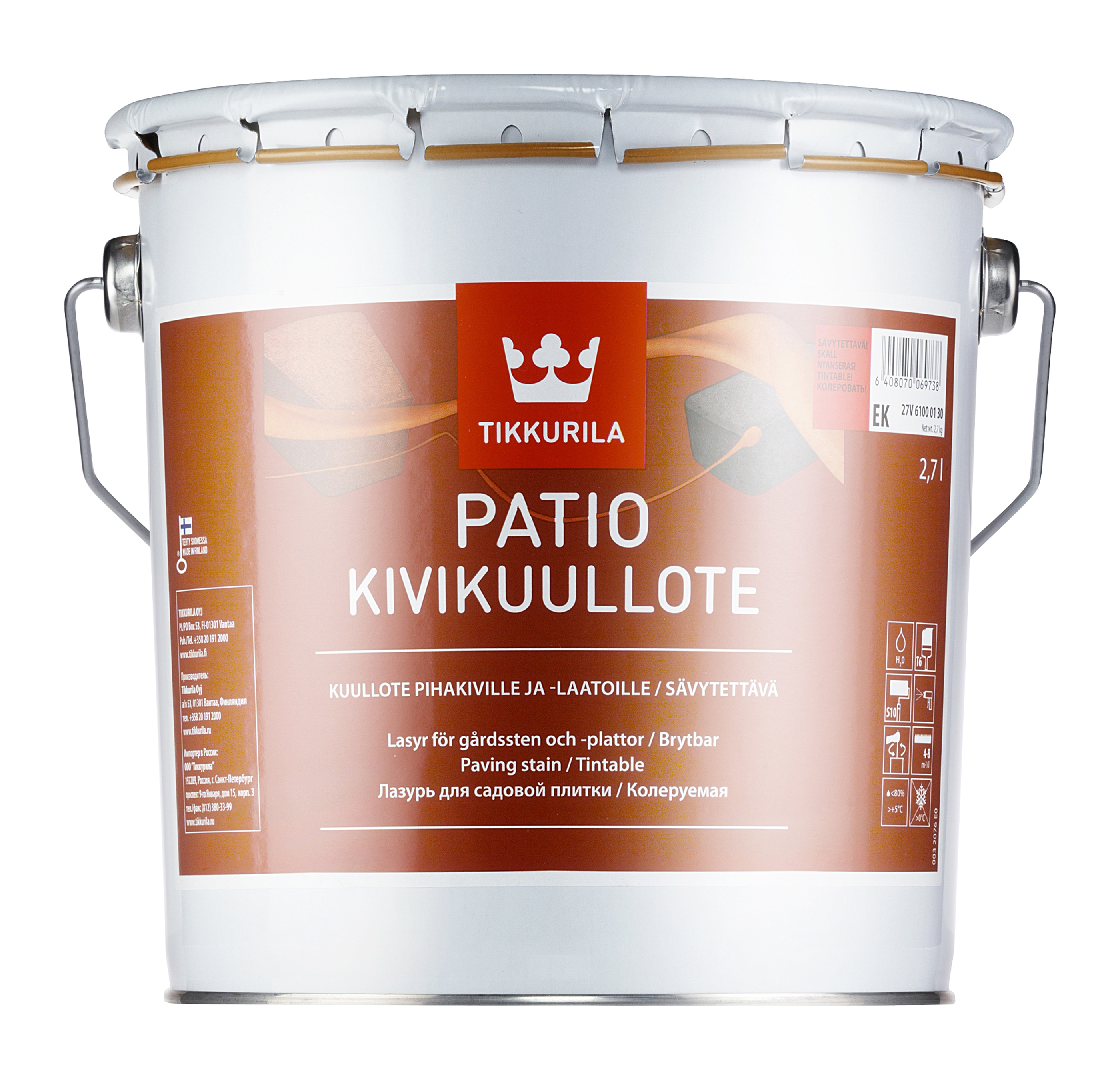 фото Лазурь tikkurila patio kivikuullote для садовой плитки колеруемая 2,7 л