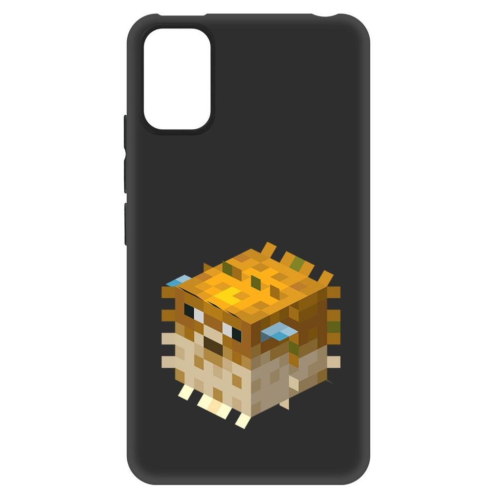 

Чехол-накладка Софт Minecraft-Иглобрюх для Itel A17, Черный
