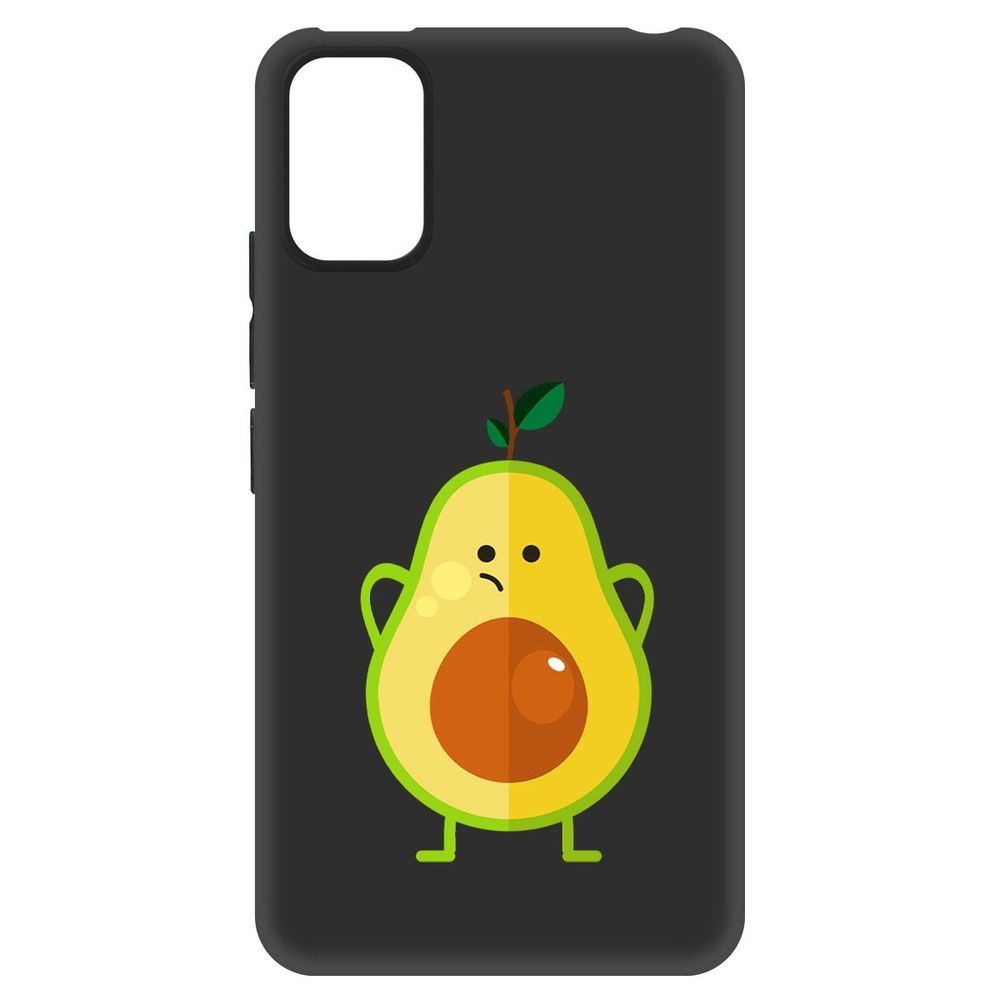 

Чехол-накладка Софт Авокадо Недоумевающий для Itel A17, Черный