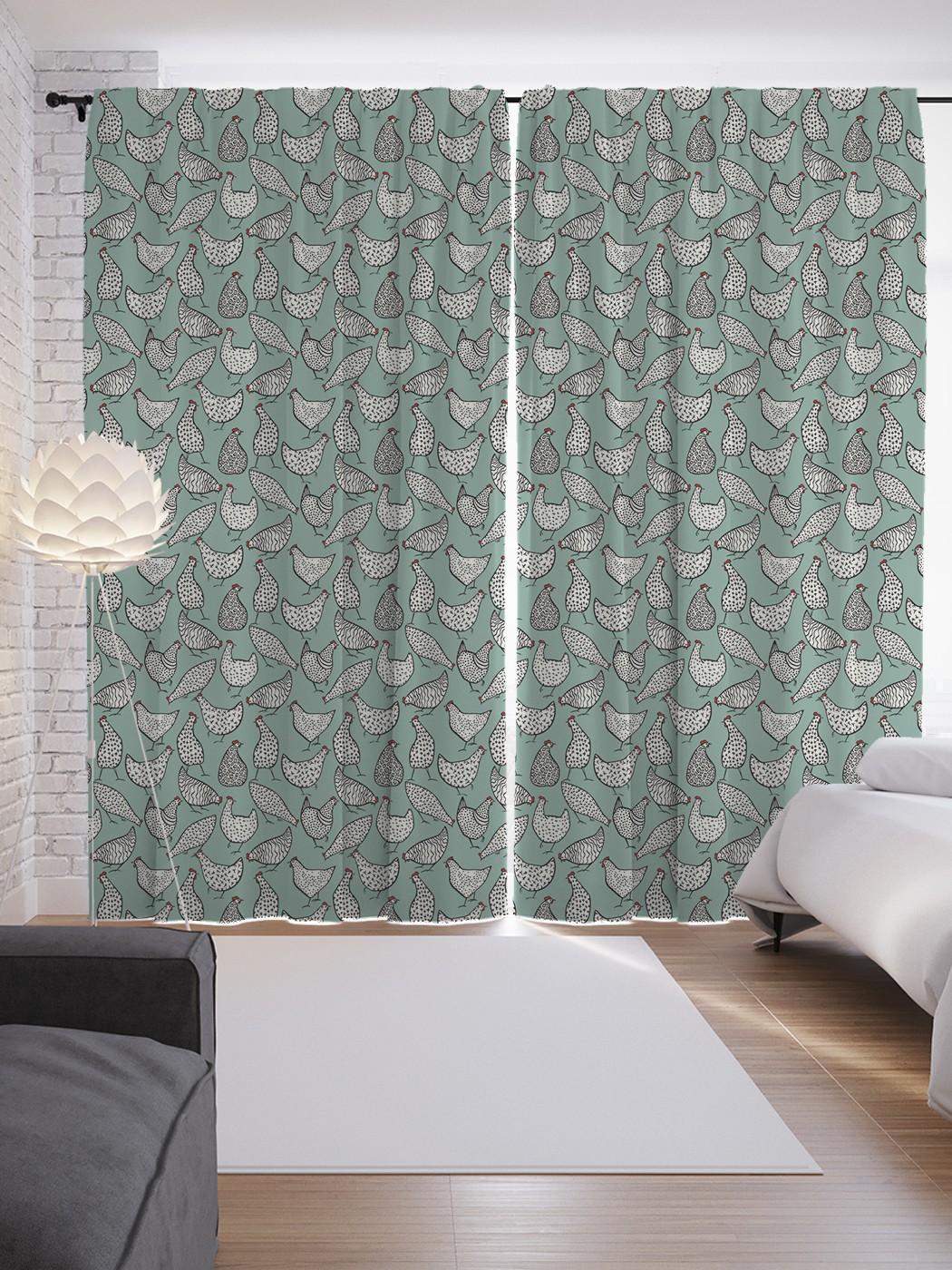 

Шторы JoyArty с фотопечатью "Курочки-рябы" из сатена, 290х265 см, Курочки-рябы
