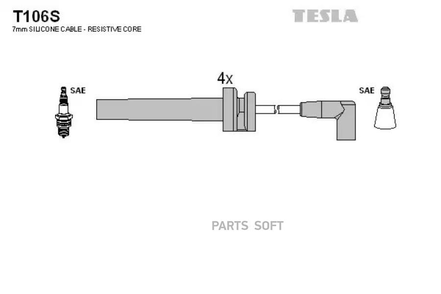 

TESLA T106S Провода зажигания