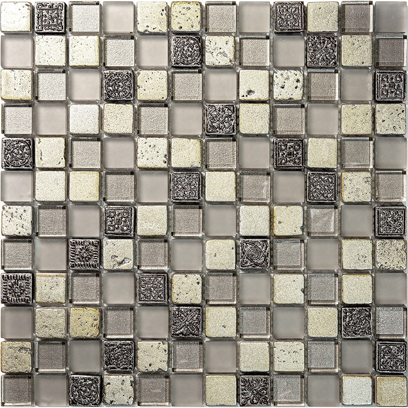 фото Мозаика из стекла травертина и агломерата natural inka серыйbda-2323