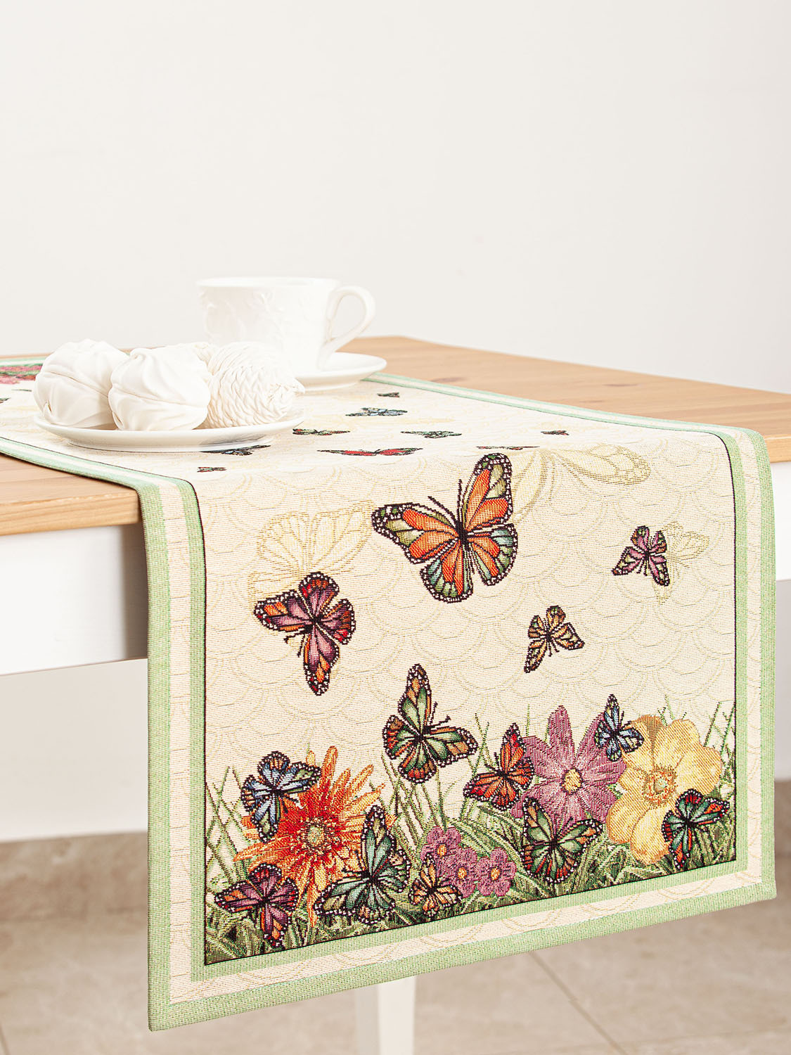 фото Дорожка для стола le gobelin бабочки и цветы 45х100 см