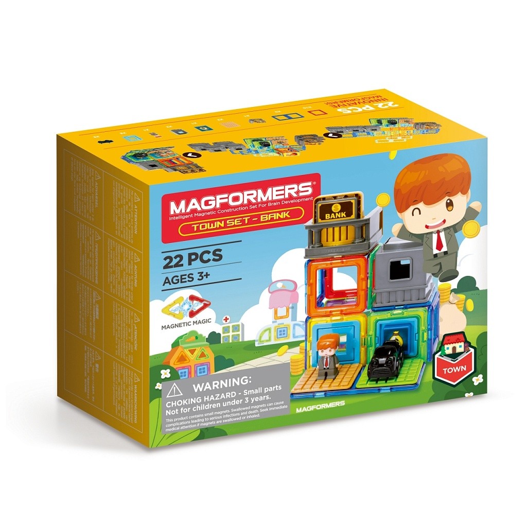 фото Магнитный конструктор town set bank magformers 207008