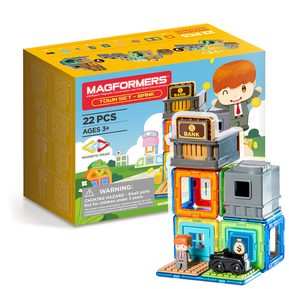 фото Конструктор магнитный magformers town set - bank, 22 детали (банк)