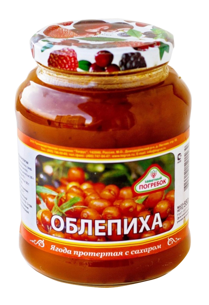 

Облепиха Заветный погребок протертая с сахаром 550 г