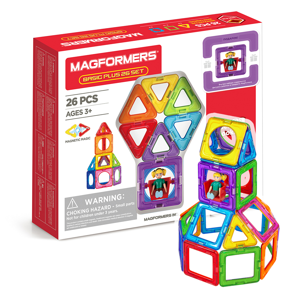 фото Магнитный конструктор basic plus 26 set magformers 207438