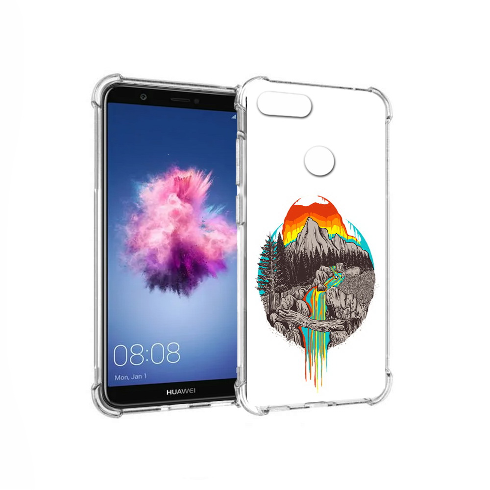 

Чехол MyPads Tocco для Huawei P Smart Радужный водопад (PT99436.32.144), Прозрачный, Tocco