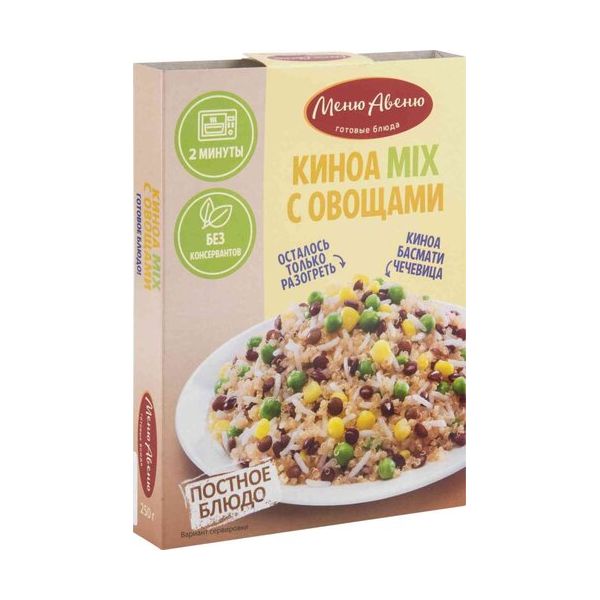 

Готовое блюдо Меню Авеню Киноа MIX + овощи 250 г
