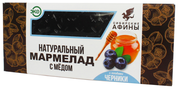 

Мармелад Сибирские Афины сибирский на меду с черникой 200гр