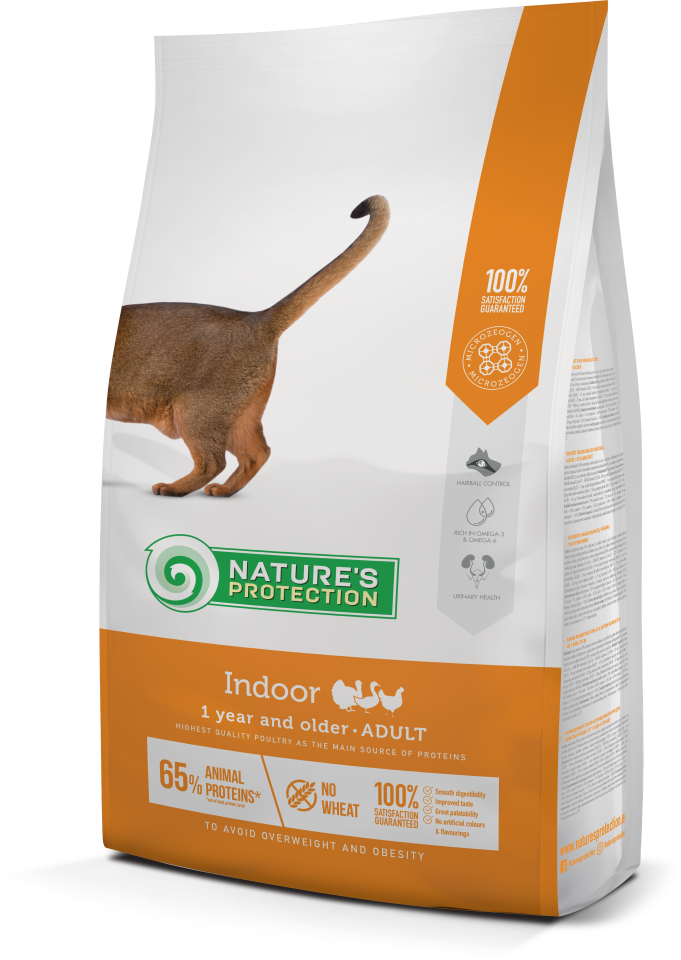 фото Сухой корм для кошек nature’s protection indoor, домашняя птица, 2кг