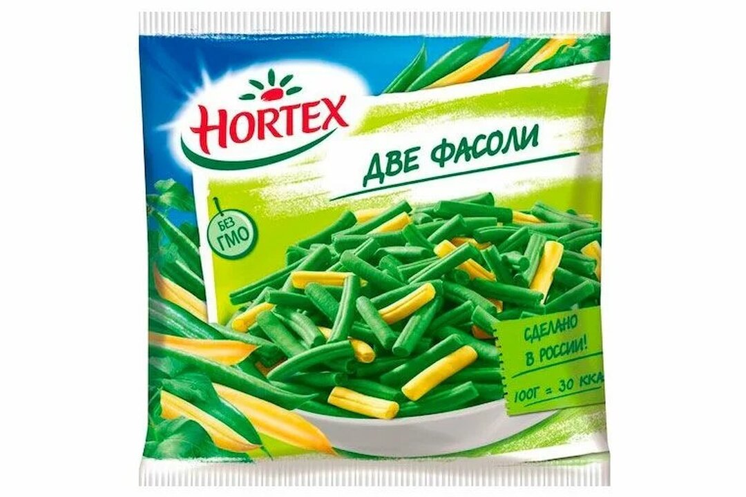 Смесь овощная Hortex две фасоли, замороженная, 400 г