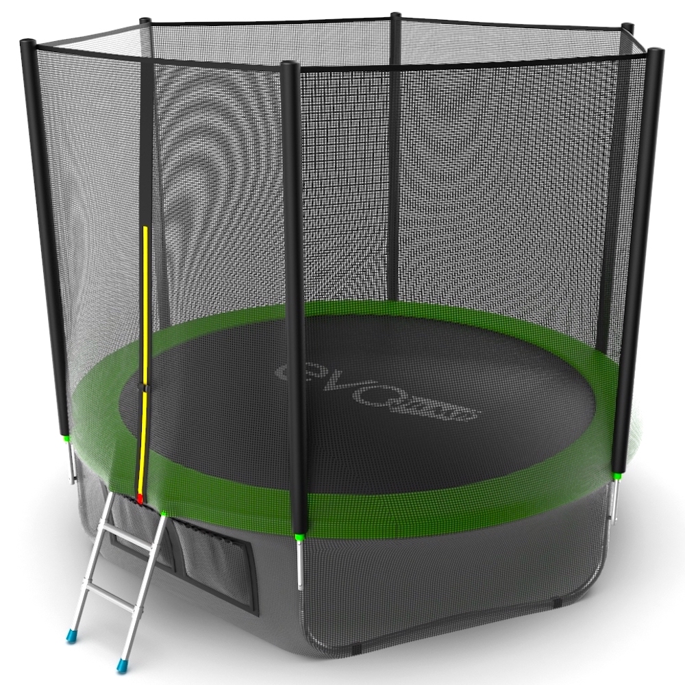 фото Батут evo jump external 10ft green, lower net с внеш. сеткой и лестн., 10ft, нижняя сеть