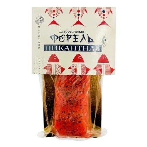 

Форель радужная слабосоленая Маритайм Пикантная филе кусок с кожей 150 г