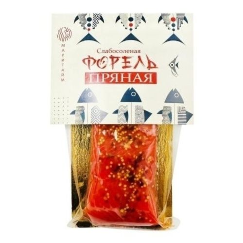 

Форель радужная слабосоленая Маритайм Пряная филе кусок с кожей 150 г