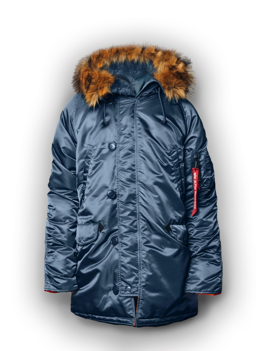 

Парка мужская Alpha Industries Slim Fit N-3B голубая M, Slim Fit N-3B