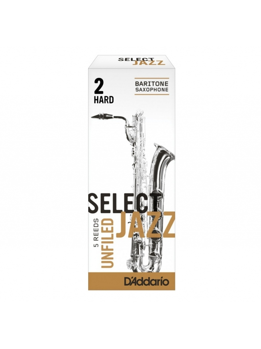 RRS05BSX2H Select Jazz Unfiled Трости для саксофона баритон, размер 2, жесткие (Hard), 5шт