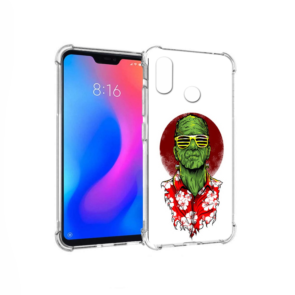 

Чехол MyPads Tocco для Xiaomi Redmi 6 Pro крутой зеленый мужчина в очках, Прозрачный, Tocco