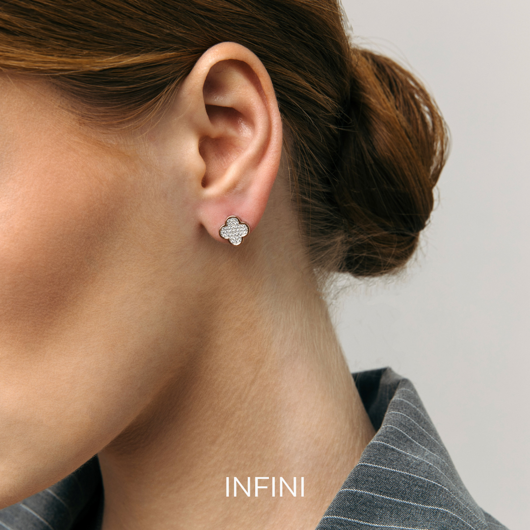 

Серьги из золота INFINI 122672, фианит, 122672