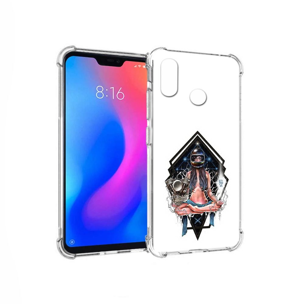 

Чехол MyPads Tocco для Xiaomi Redmi 6 Pro красивая девушка в шлеме (PT113887.306.406), Прозрачный, Tocco
