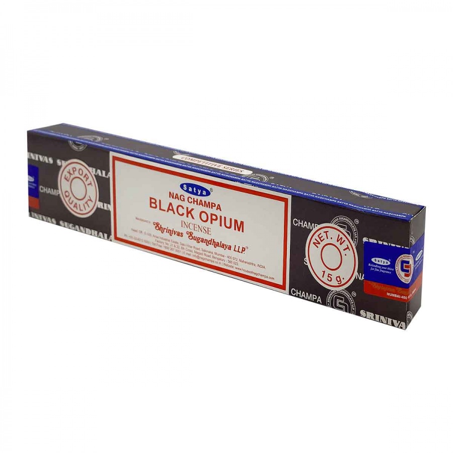 фото Благовоние черный опиум (black opium incense sticks) satya 15г