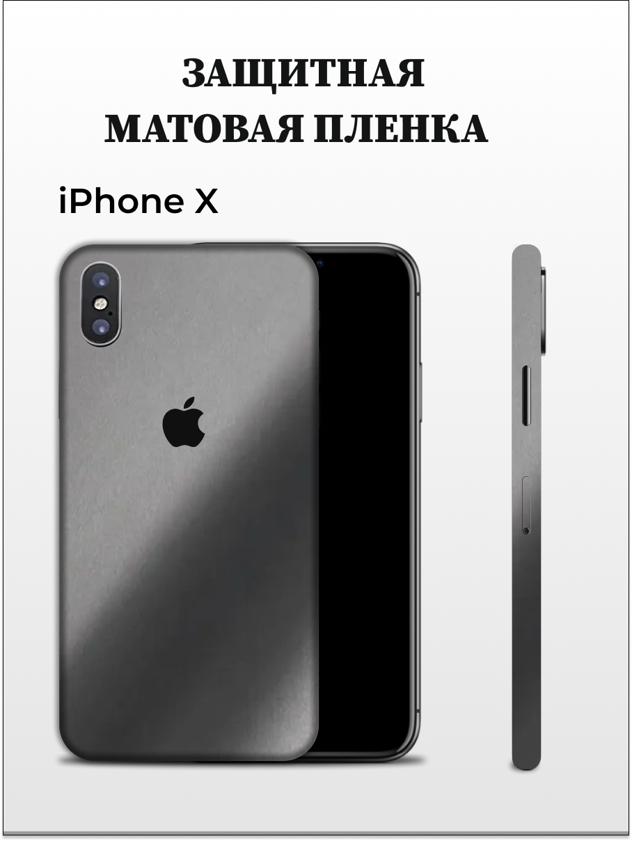 

Матовая пленка на iPhone X на заднюю панель EASYSKINZ (серый графит), iPhone X