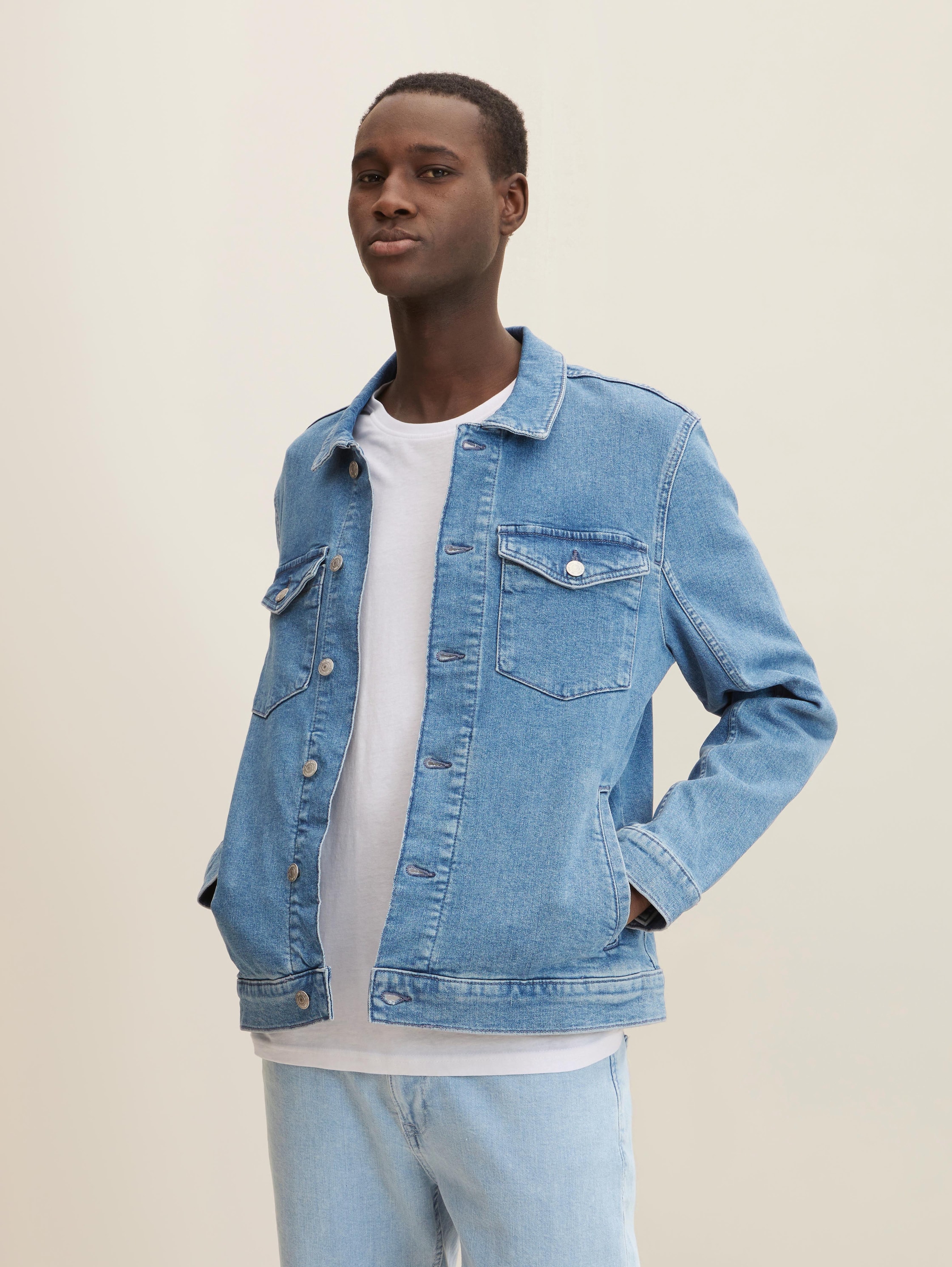

Джинсовая куртка мужская Tom Tailor Denim 1033318 синяя S, 1033318