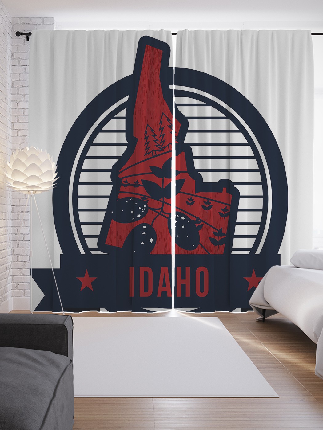 

Шторы JoyArty с фотопечатью "Аграрный Айдахо" из сатена, 290х265 см, Аграрный Айдахо