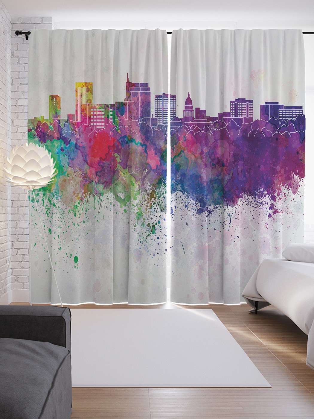 

Шторы JoyArty с фотопечатью "Цветная панорама Айдахо" из сатена, 290х265 см, Цветная панорама Айдахо