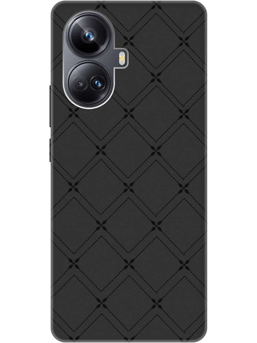 

Силиконовый чехол на Realme 10 Pro+ с рисунком "Стильные линии" Soft Touch черный, 20000327