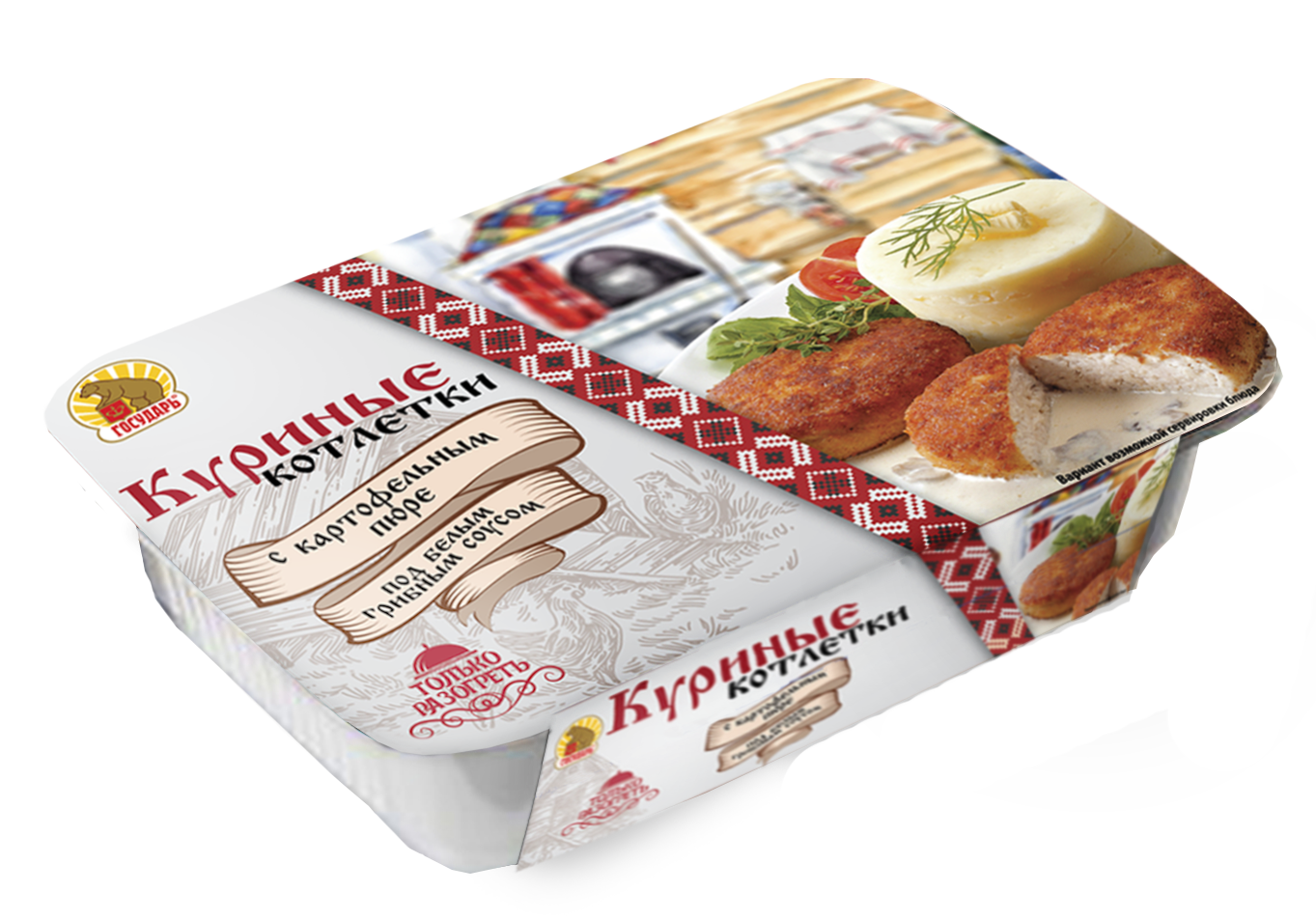 

Котлета куриная с картофельным пюре и грибным соусом 300 г