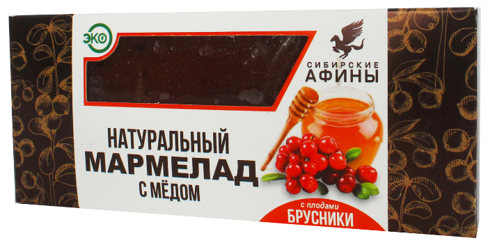 

Мармелад Сибирские Афины сибирский на меду с брусникой 200гр